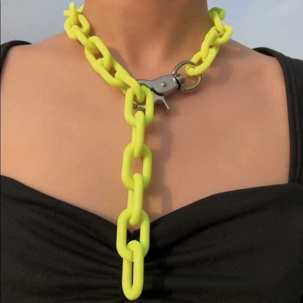 ⛓ Jumbo Neon Chainlink Y- Lariat Necklace ⛓ - Picture 1 of 3